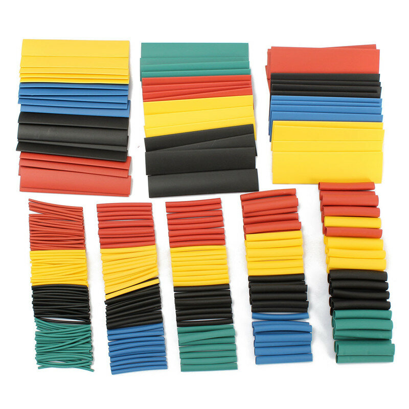 328Pcs/set Sleeving Wrap Wire Car Electrical Shrinkable Cable Tube kits Heat Shrink Tube Tubing Polyolefin 8 Sizes Mixed Color