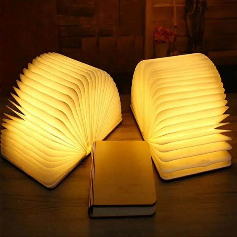 LED Booklight For Night Portable USB Rechargeable Night Light Foldable Wooden Book Lamp Desk Lamp Hot Sale For Home Decoration