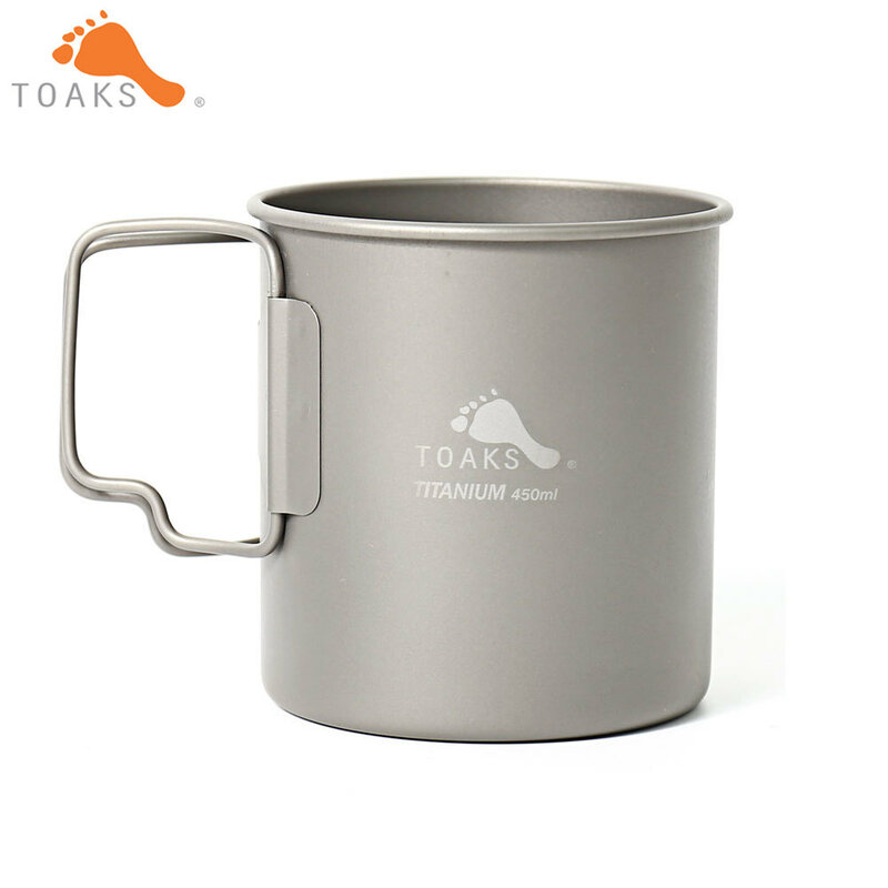 Toak Pure Titanium CUP-450 attrezzatura da campeggio all'aperto tazza portatile tazza ultraleggera manico pieghevole trend stoviglie 450ml
