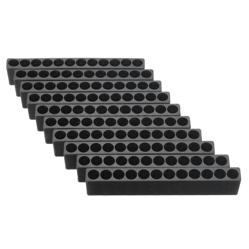 10pcs 12-Hole ไขควงกล่องสีดำสำหรับหกมุม 6.35mm