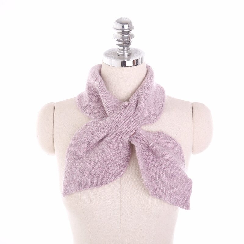 女性の韓国スタイルのニットスカーフ,小さな襟,クロスオーバー,柔らかくて暖かい,アクセサリー,秋冬