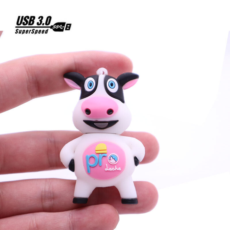 USB 3.0 flash pen drive 8GB 16GB 32GB 64GB cartoon cow pendrive memory stick Personalized gift real capacity usb flash drive