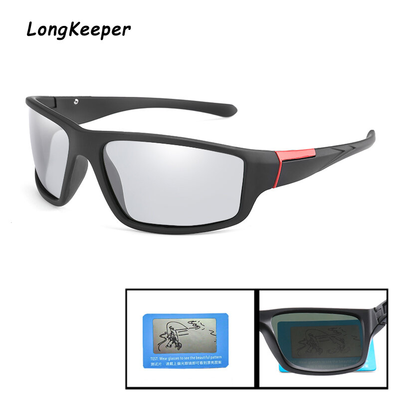 Longkeeper óculos de sol fotocromático masculino e feminino, para direção retrô quadrado uv400