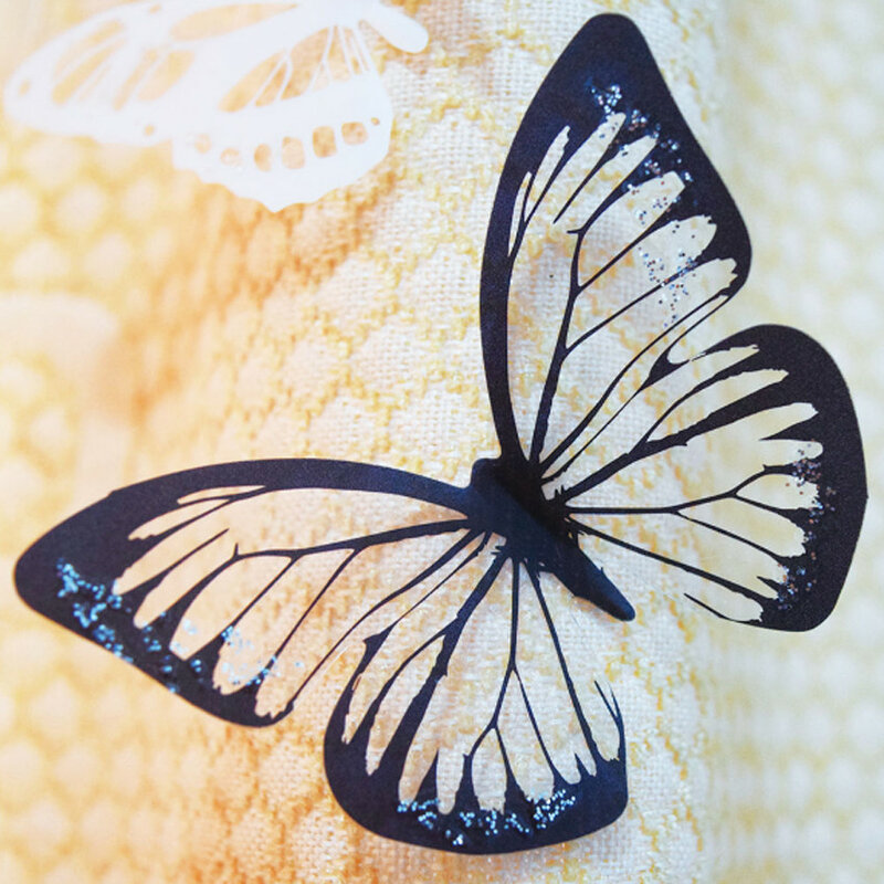 18 pz nero/bianco di cristallo della farfalla sticker art sticker home decor murali stickers murali diy della decalcomania di natale decorazione di cerimonia nuziale regalo