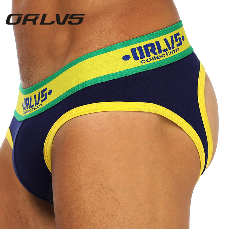 ORLVS Brand New Mens Panties Soft Cotton Mens Briefs Underwear Slip Homme Jockstrap Male Underwear  Sexy Underwear Men Underpant