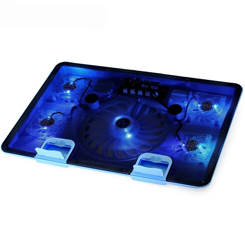 Hoge Kwaliteit Led Laptop Koeler 17 Inch 5 Fans 2 Usb Laptop Cooling Pad Notebook Stand Cooler Stilte Past 14- 17"