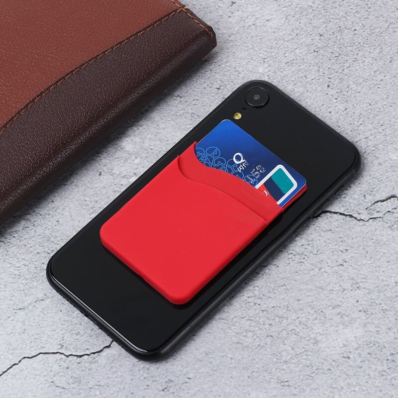 Hot Sale Phone Card Holder Silicone Mobile Phone Back Card Holder Elastic Wallet Stick On Adhesive Cash ID Soft