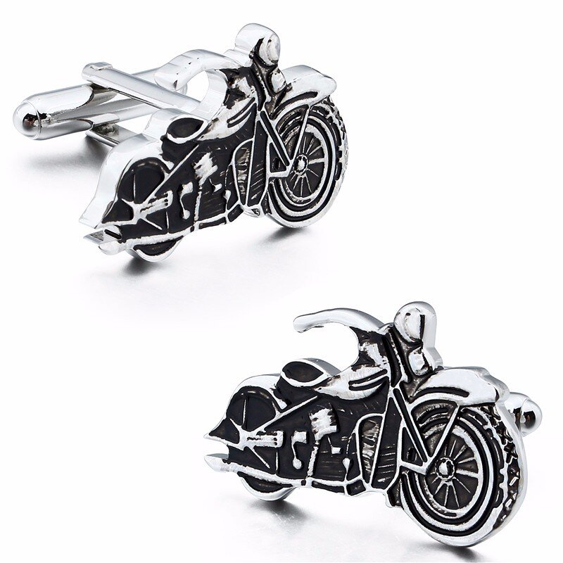 HAWSON Motorcycle Motor Cufflinks Matte Black Jewelry Cuff links for Boyfriend Free Shipping