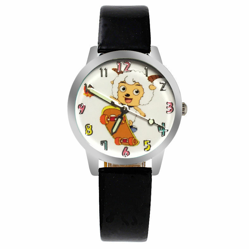 เด็กนาฬิกาเด็กนักเรียนหญิงนาฬิกาการ์ตูนน่ารักแกะหนังเด็กนาฬิกาข้อมือควอตซ์กันน้ำ Relogio