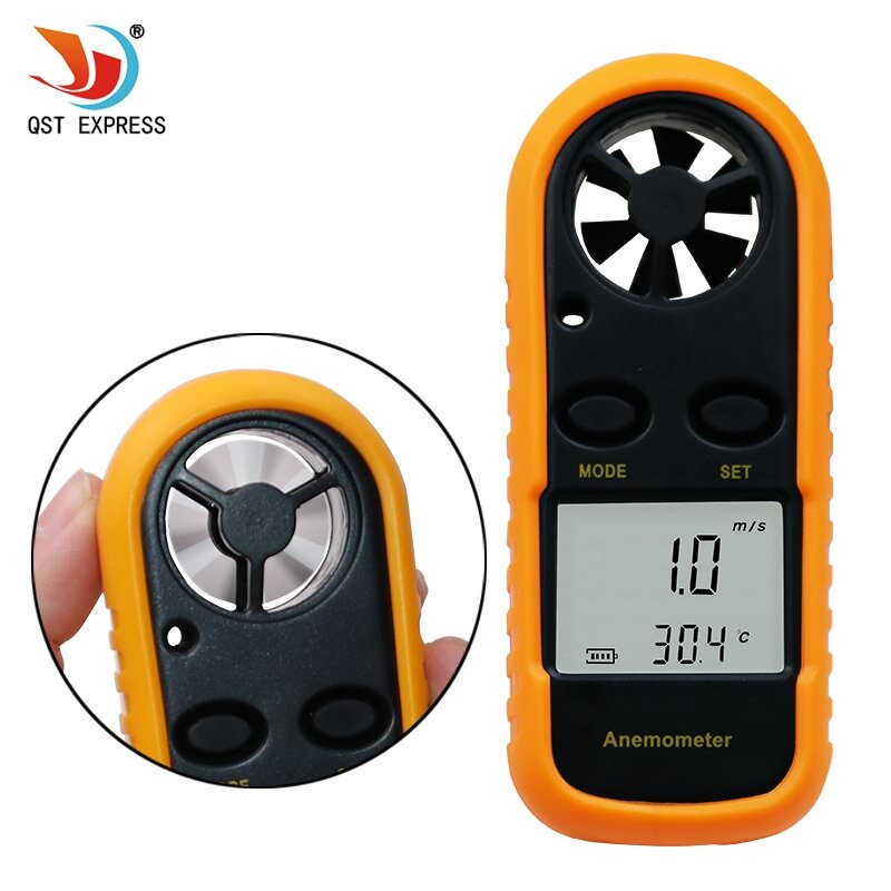 デジタル風速計0-30m/s風速計-10〜45 ℃ 温度計lcdバックライトディスプレイ付き風速計
