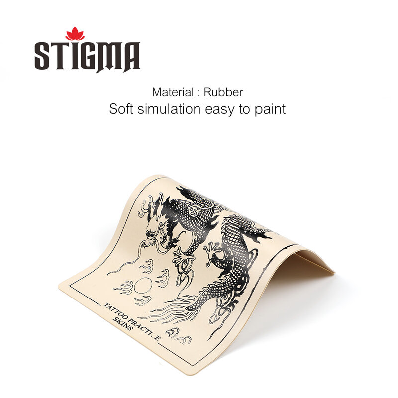 Stigma-máquina de tatuaje de 5 piezas, plantilla de práctica de silicona para la piel, reutilizable, lisa, sin imagen en blanco, accesorios de iniciación, arte pequeño