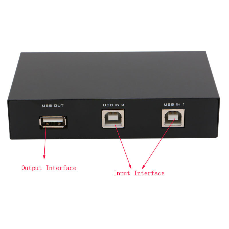 2 Ports USB 2,0 Sharing Gerät Wechseln Switcher Adapter Box Für PC Scanner Drucker 10166