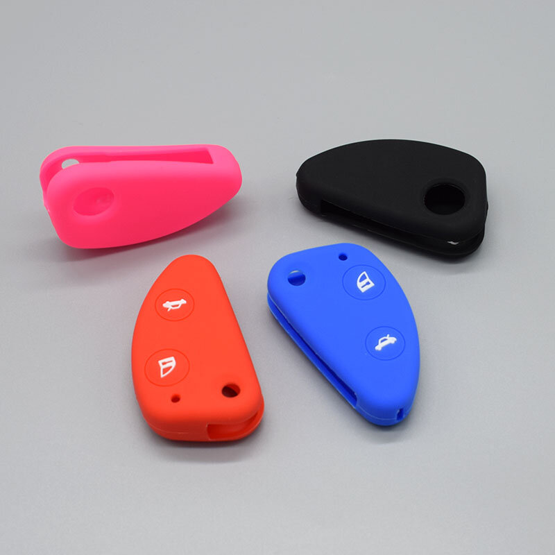 car key Silicone Rubber FOB Cover Case Set Shell Protect for Alfa Romeo 147 156 166 GT JTD TS flip folding 2 buttons remote repa