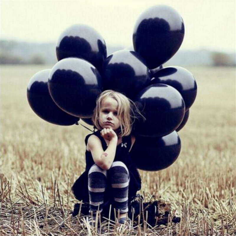 Balão inflável de látex hélio para festa, balão de ar preto de 10 para casamento, 1.5g de 10 "para decoração de festa de aniversário de crianças