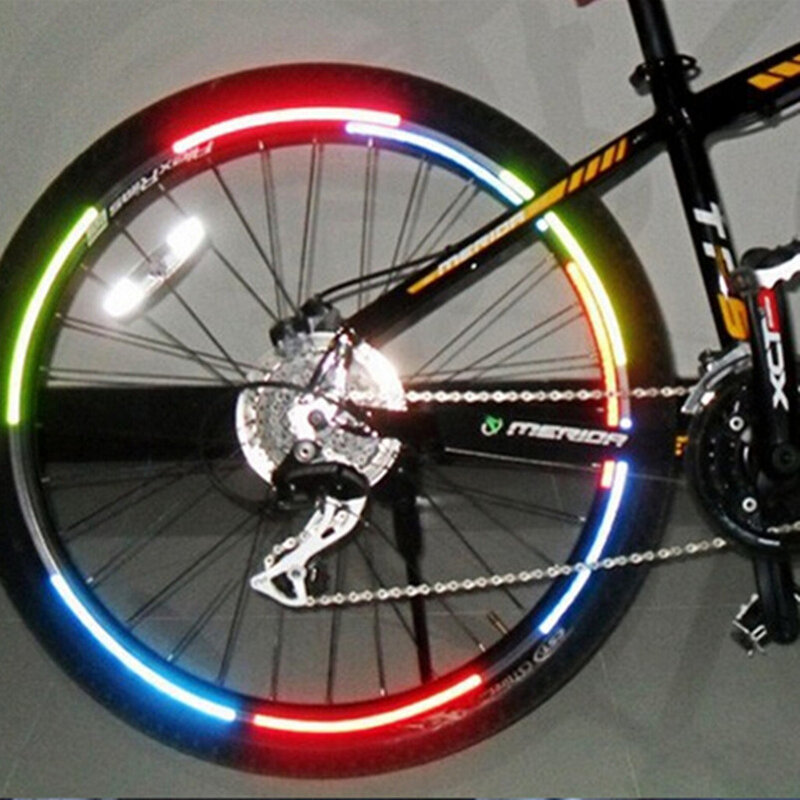 Réflecteur de vélo Fluorescent vtt, autocollant de vélo, autocollants réfléchissants de jante de roue de vélo, accessoires de décalcomanie BRS2001