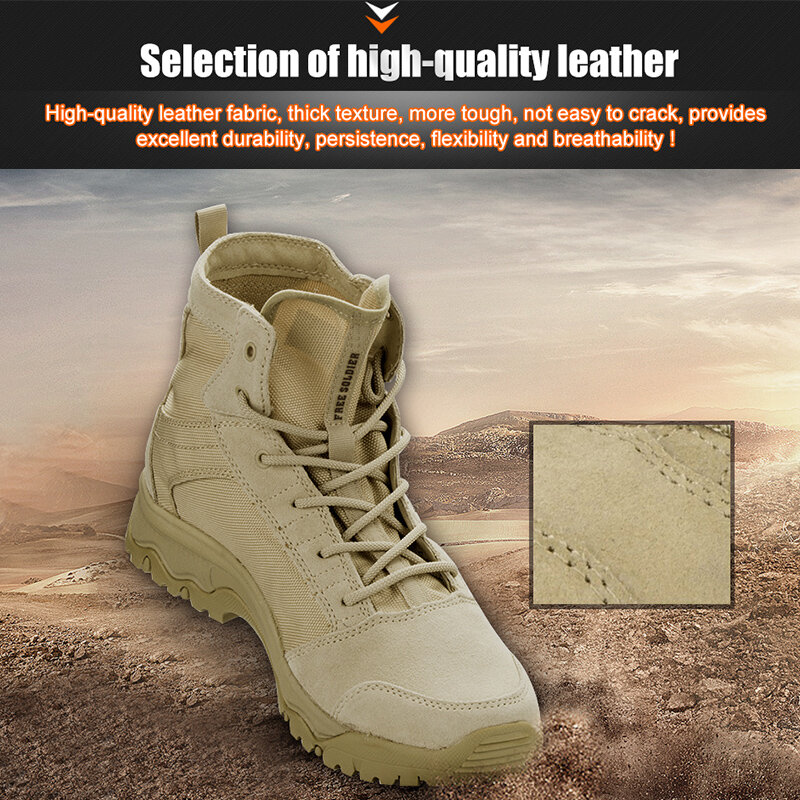 Soldado Livre-Men's Tactical Breathable Lightweight Mountain Boots, sapatos de caminhada, esportes ao ar livre, camping, escalada