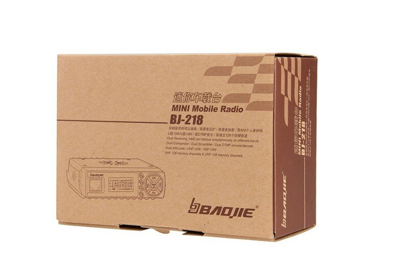 BAOJIE BJ-218 Mini auto Walkie Talkie 10KM 25W Dual Band VHF/UHF 136-174mhz 400-470mhz 128CH ricetrasmettitore autoradio Mobile