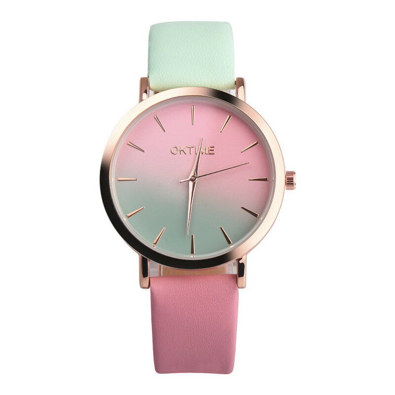 Moda barwienie kolory bransoletka zegarki prezent luksusowe Casual kobiety zegarki kwarcowe zegarki na rękę sukienka damska zegar Dropshopping