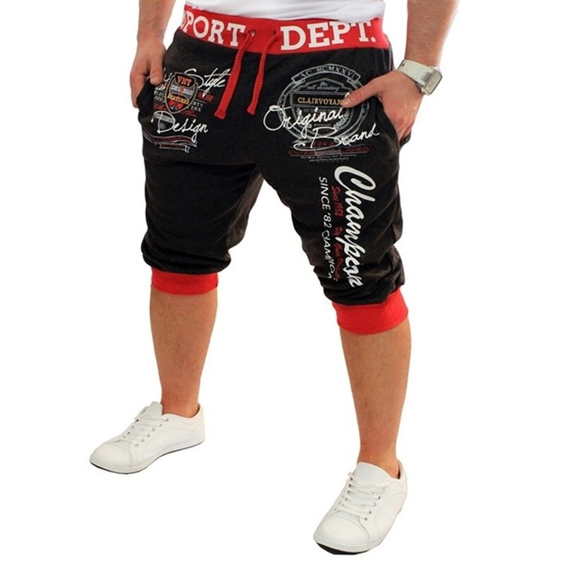 Мужские повседневные шорты с буквенным принтом ZOGAA, трикотажные спортивные штаны для мальчиков, Свободные тренировочные джоггеры, уличная ...