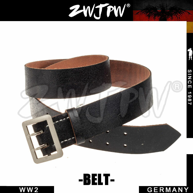 WW2 Vintage Cintura In Pelle Nera Attrezzature UFFICIALE MILITARE LUGER DE/403101