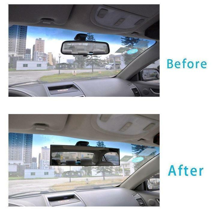 Espejo retrovisor ancho sin punto ciego, espejo grande antideslumbrante, marco Interior panorámico para coche
