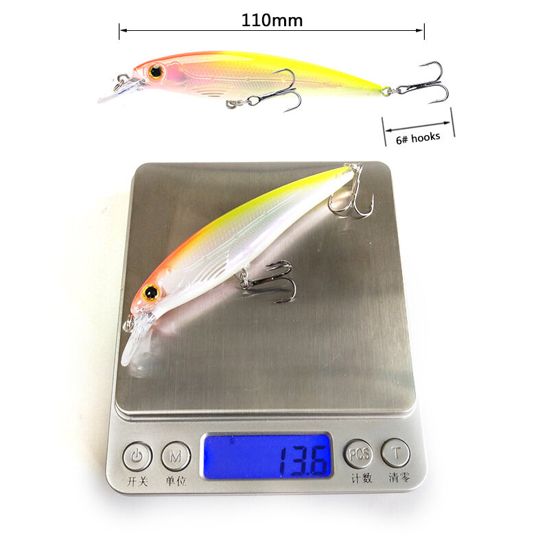 釣り餌 11 センチメートル/13.6 グラムマイナー 3D 魚眼レンズクラシック釣り餌釣りルアーミノー