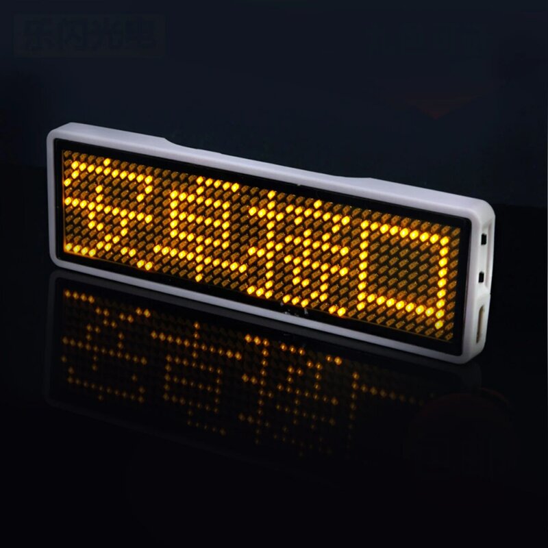 6mm Bluetooth LED Screen Neon Sign Micro USB LED Display for Badge Business Card Worker Plate Scroll Font 11*44 Smart Phone
