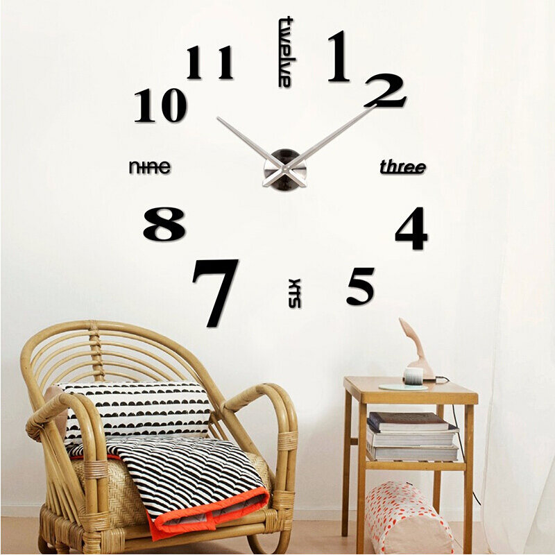 Gran oferta de relojes de espejo 3d para decoración del hogar, reloj Circular de pared grande para sala de estar, bricolaje, con personalidad, envío gratis