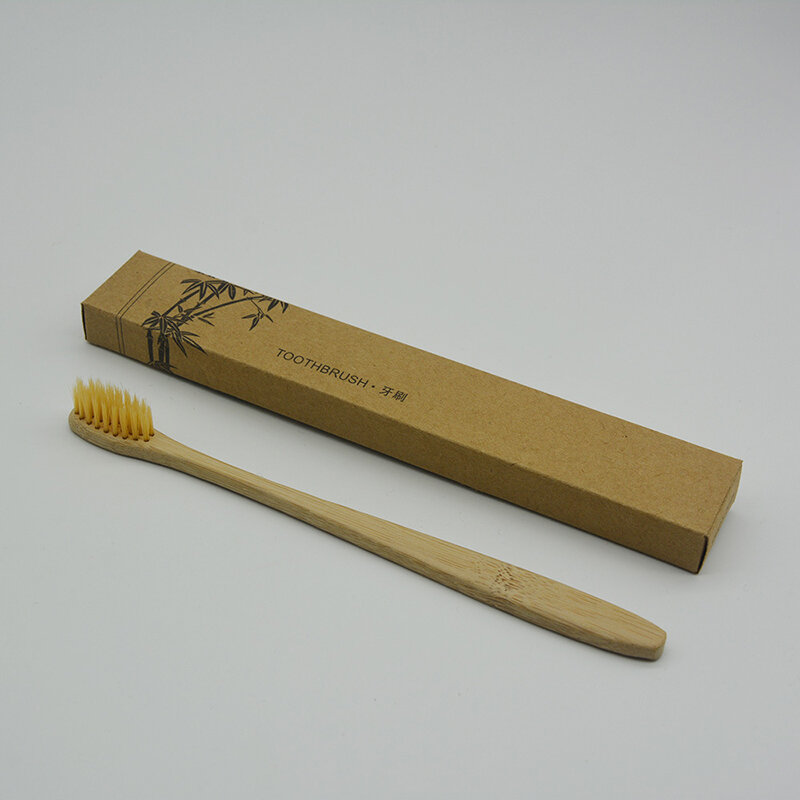 3091 1pc Wood color adult wood Toothbrush Brush eco-friendly toothbrush