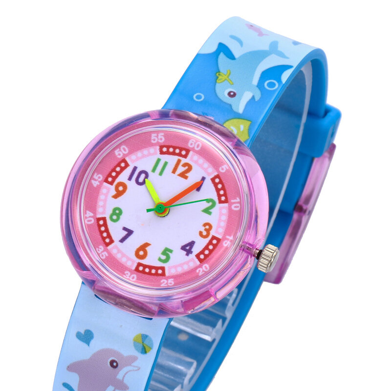 Relógio de pulso feminino unicórnio, relógio de pulso à prova d'água estiloso bonito de unicórnio para meninos e meninas