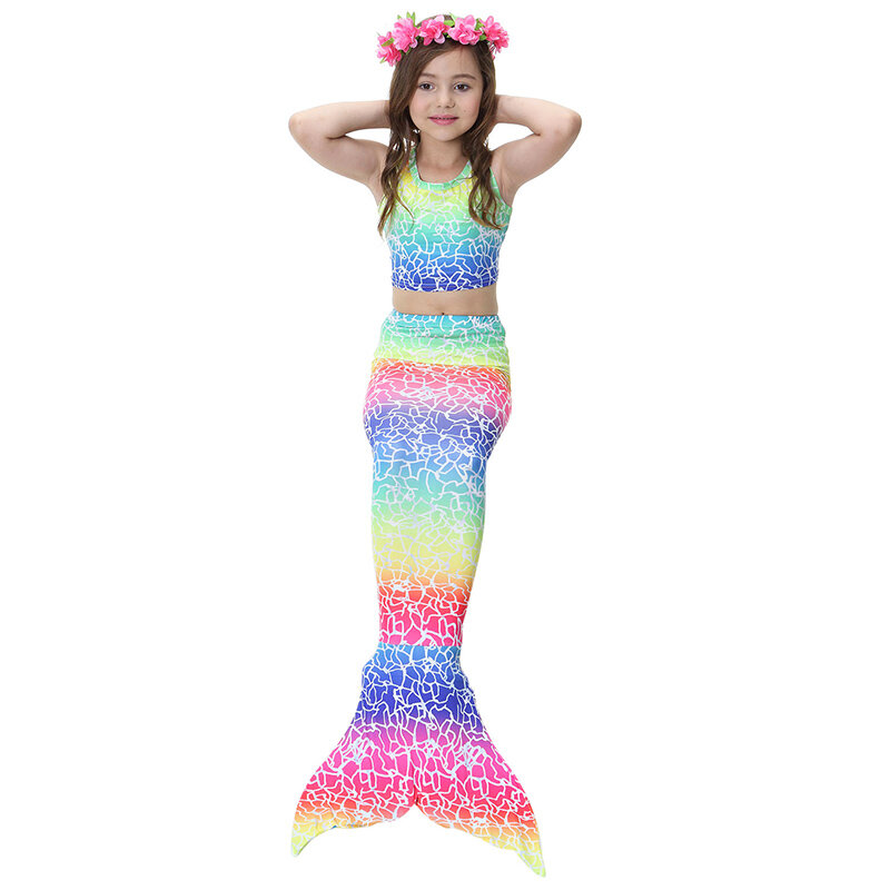 人魚の尾の衣装子供少女水泳人魚の尾ビキニセット Zeemeerminstaart コーラデシレナ馬尾デ Sereia コスプレ衣装