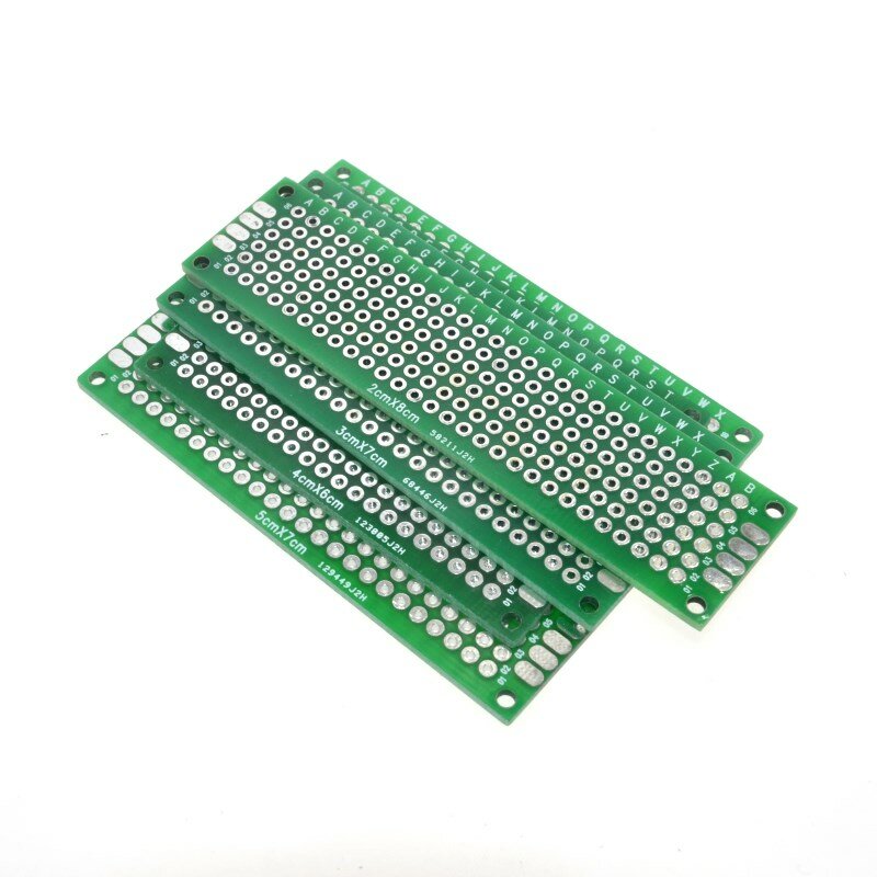 Placa Universal de fibra de vidrio para Arduino, prototipo de cobre de doble cara, 4 piezas, 5x7, 4x6, 3x7, 2x8cm, envío directo
