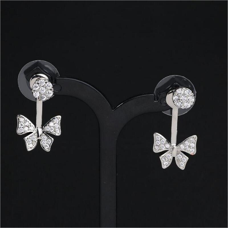 Kuziduocai New Fashion Fine Jewelry 925 Sterling Silver Zircon Butterfly Drop Earrings For Women Gift Brincos Pendientes E-259