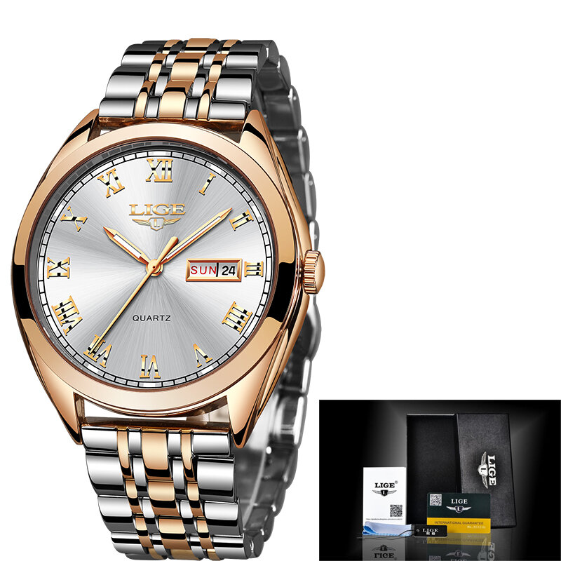LIGE orologi da uomo Top Luxury Brand uomo orologio sportivo uomo Casual Full steel Date orologi da polso uomo orologi al quarzo relogio masculino