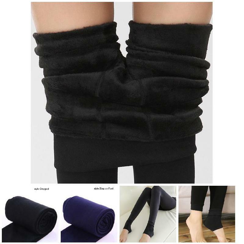 Women Heat Fleece Winter Stretchy Leggings Warm Fleece Lined Slim Thermal Pants NYZ Shop