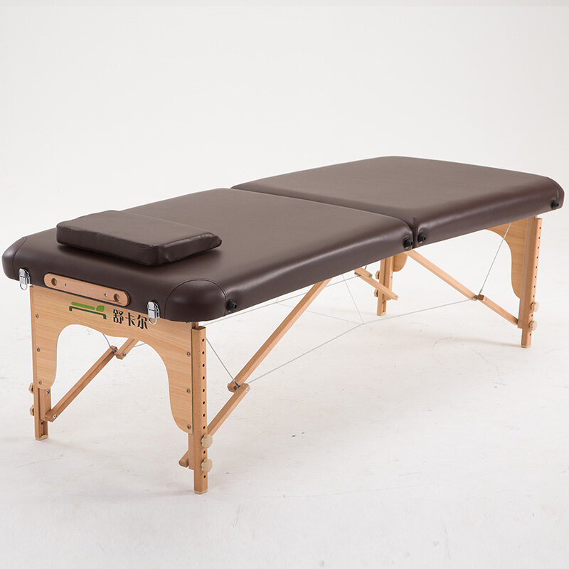 70cm Wide 2 Fold Comfort Wood Massage Table Bed W Carry Case Salon
