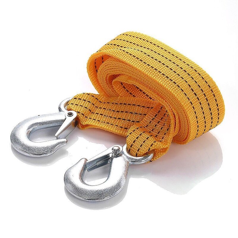 3Tons  Car Tow Cable Towing Snatch stout  Rope with Hooks Emergency For Super Heavy Duty