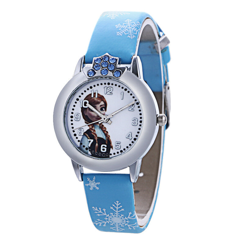 新しい relojes 漫画子供腕時計プリンセスファッション子供かわいい革クォーツ時計ガールレロジオ feminino
