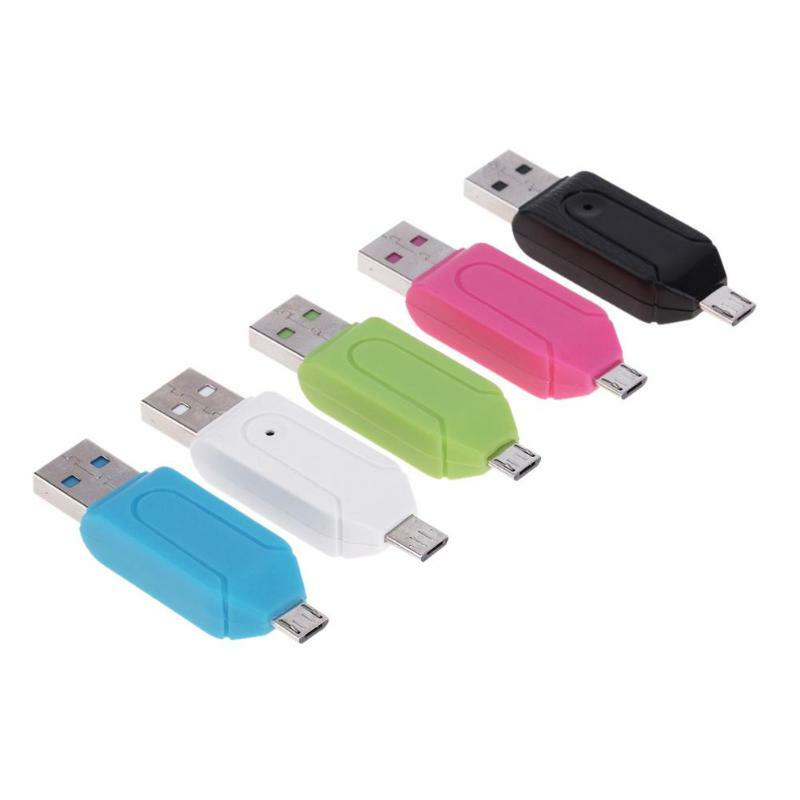 ALLOYSEED-lector de tarjetas USB 2,0, Micro USB, OTG, para tarjeta TF SD, para PC, teléfono móvil, para Android, ordenador, notebook