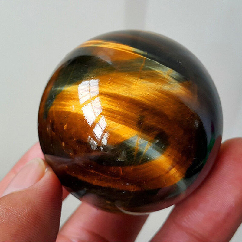 สีเหลือง Healing Ball หายากธรรมชาติจี้ตาเสือของเล่น Sphere Mini ของขวัญรอบ2ซม.Handmade คริสตัล
