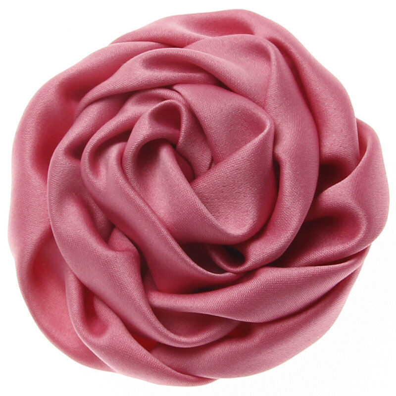 Pinzas para el pelo para niña y niño, accesorios para el cabello de flores rosas enrolladas de satén, 7cm, 22 colores, 10 unids/lote