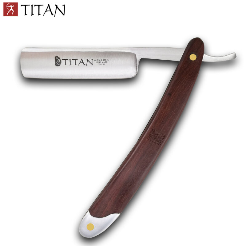 Titan-cuchilla de acero recta, mango de madera, afilada, envío gratis