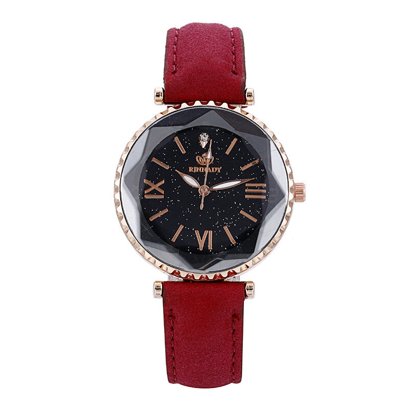 Relógio de pulso feminino quartz, luxuoso casual fashion de couro para mulheres