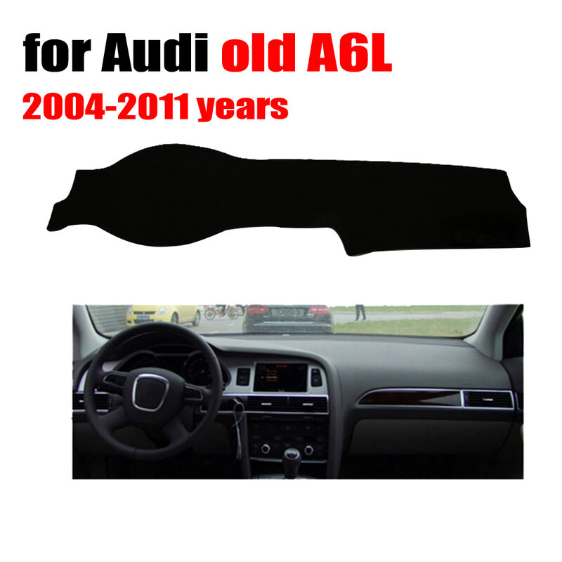 RKAC Car dashboard cover mat for Audi old A6L 2004-2011 years Left hand drive dashmat pad dash covers auto dashboard accessories