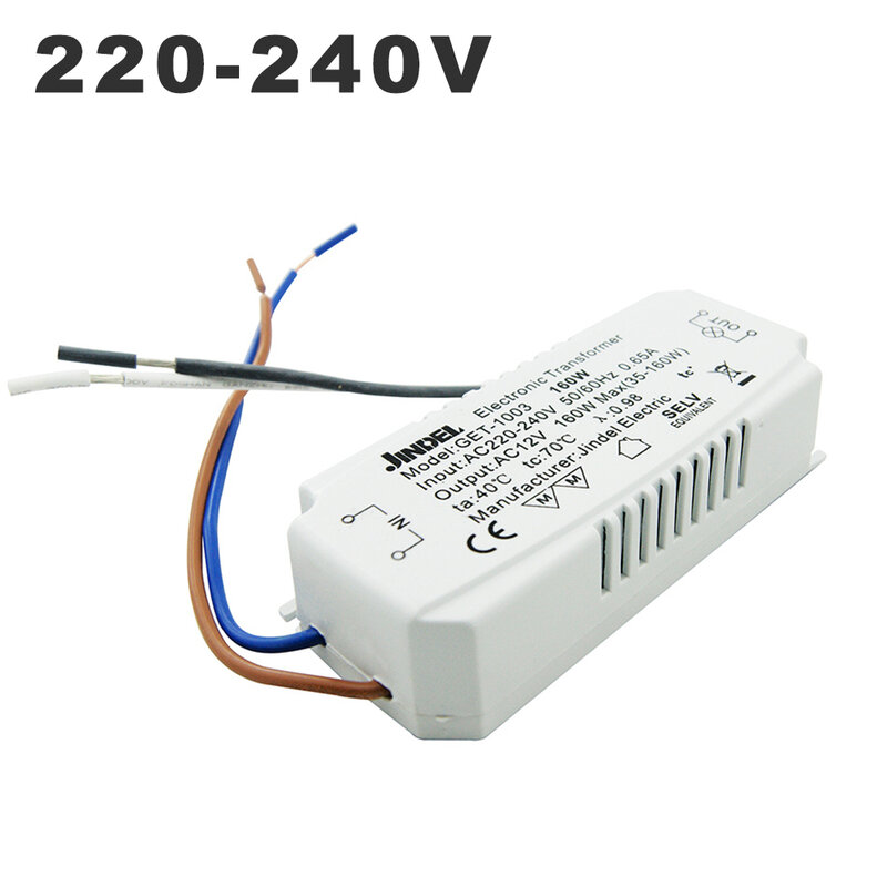 Transformador electrónico de CA de 220V a ca de 12V, transformador de iluminación CE para lámpara de cristal G4, cuentas de luz halógena, 60W, 105W, 120W, 160w