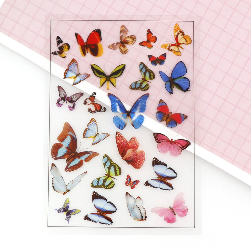 1 sztuk Butterfly UV żywica wypełnienia naklejki Journal materiał dekoracyjne DIY wypełnienie dziennik z terminarzem Scrapbooking naklejki na Album
