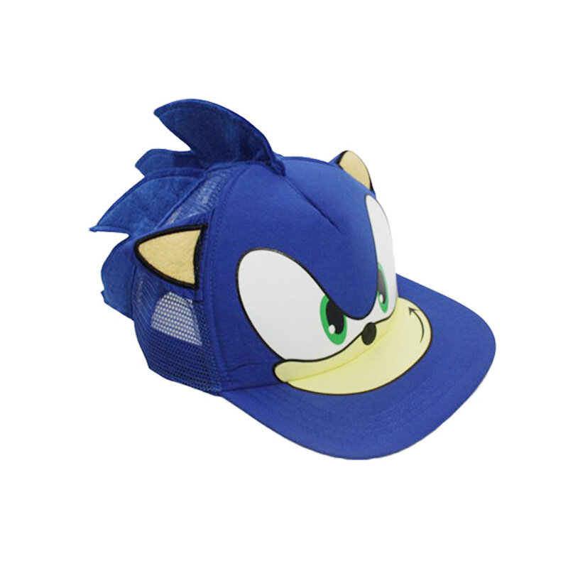귀여운 소년 소닉 만화 청소년 조정 가능한 야구 모자 모자 소년을위한 파란색 뜨거운 판매