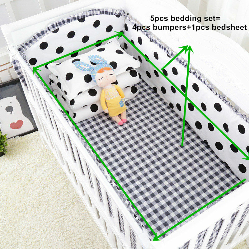 Komfortable Kinder Bettwäsche Neugeborenen Baby Bettwäsche Set 100% Baumwolle Krippe Bettwäsche Set Enthält Kinderbett Stoßstangen Bettlaken Dropshipping