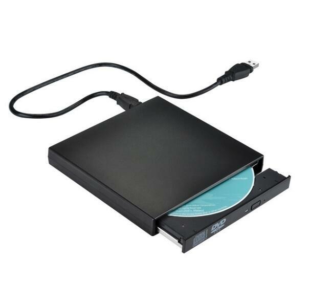 Fanshu CD-RW USB Externo Gravador de DVD/Leitor de CD Player com Dois Cabos USB para Windows, mac Computador Portátil