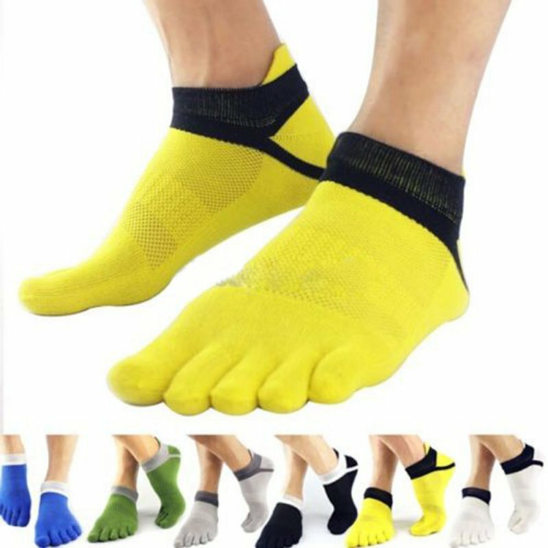 Мужские дышащие носки с пальцами; хлопковые носки с пятью носками для мальчиков; однотонные носки